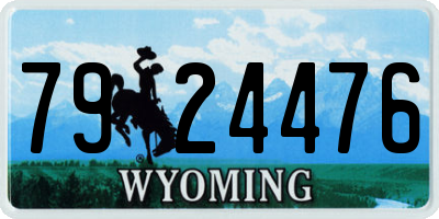 WY license plate 7924476