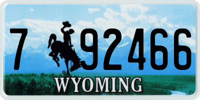 WY license plate 792466