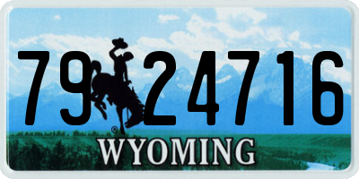 WY license plate 7924716