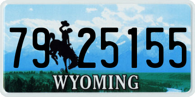 WY license plate 7925155