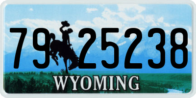 WY license plate 7925238
