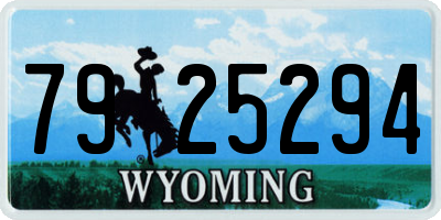 WY license plate 7925294