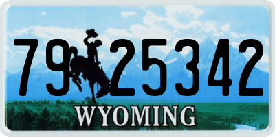WY license plate 7925342
