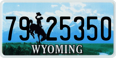 WY license plate 7925350