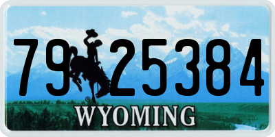 WY license plate 7925384