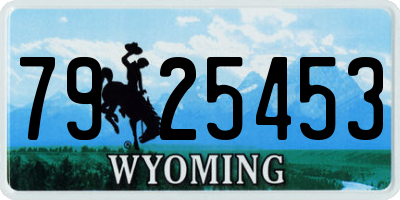 WY license plate 7925453