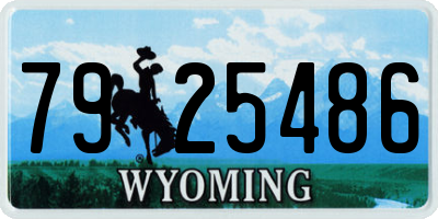 WY license plate 7925486