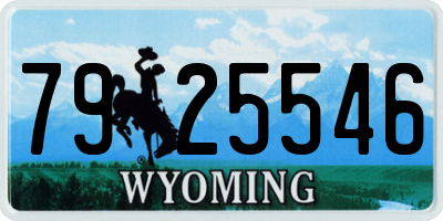 WY license plate 7925546