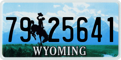 WY license plate 7925641