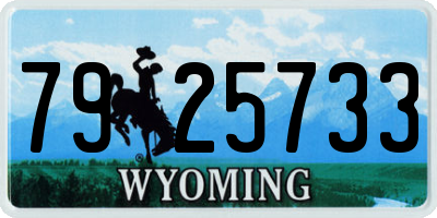WY license plate 7925733