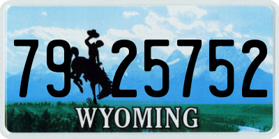 WY license plate 7925752