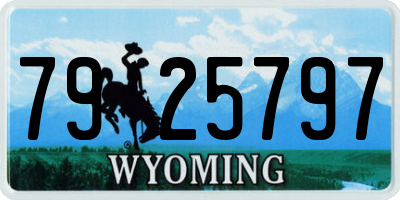 WY license plate 7925797
