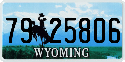 WY license plate 7925806