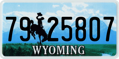 WY license plate 7925807