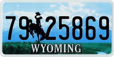 WY license plate 7925869
