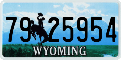 WY license plate 7925954