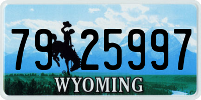 WY license plate 7925997