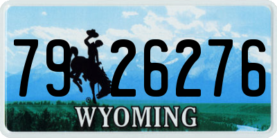 WY license plate 7926276