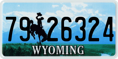 WY license plate 7926324