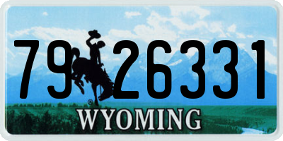 WY license plate 7926331