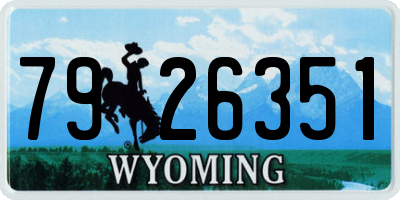 WY license plate 7926351