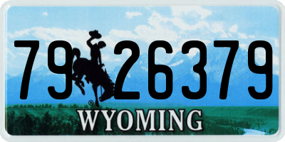 WY license plate 7926379
