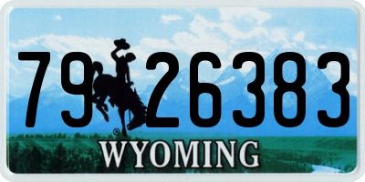 WY license plate 7926383