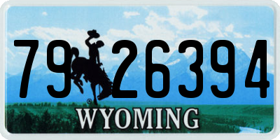 WY license plate 7926394