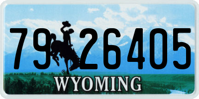 WY license plate 7926405