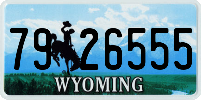 WY license plate 7926555
