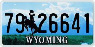 WY license plate 7926641