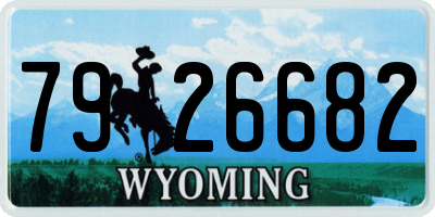 WY license plate 7926682