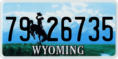 WY license plate 7926735