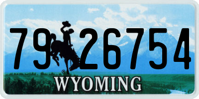 WY license plate 7926754