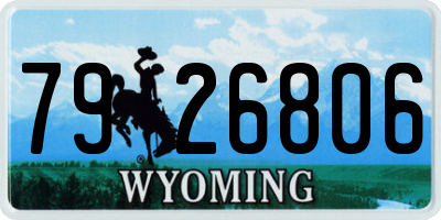 WY license plate 7926806