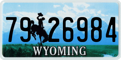 WY license plate 7926984