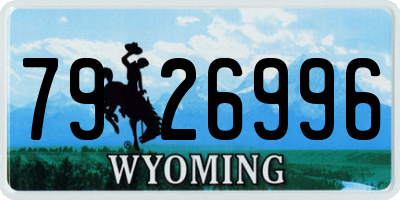 WY license plate 7926996