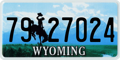 WY license plate 7927024