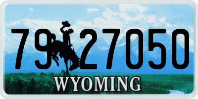 WY license plate 7927050