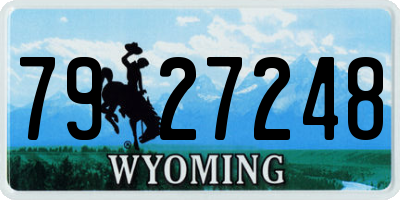 WY license plate 7927248