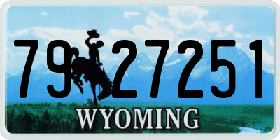 WY license plate 7927251
