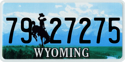 WY license plate 7927275