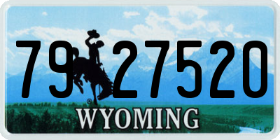 WY license plate 7927520