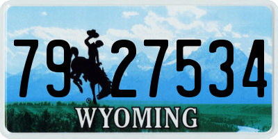 WY license plate 7927534