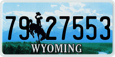 WY license plate 7927553