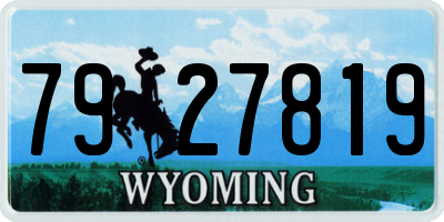 WY license plate 7927819