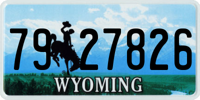 WY license plate 7927826