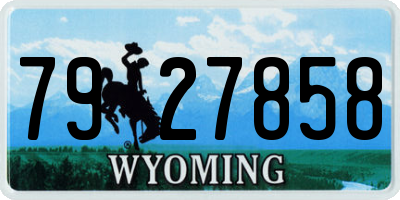 WY license plate 7927858