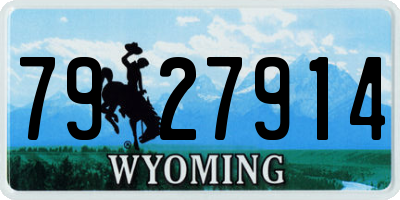 WY license plate 7927914