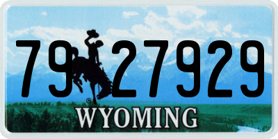 WY license plate 7927929